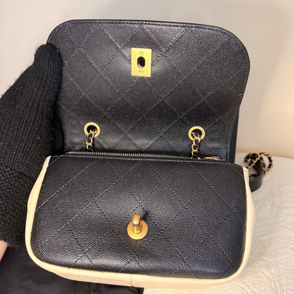 Chanel Lovely Chains Small Flap Bag Beige and Black - Picture 8 of 16